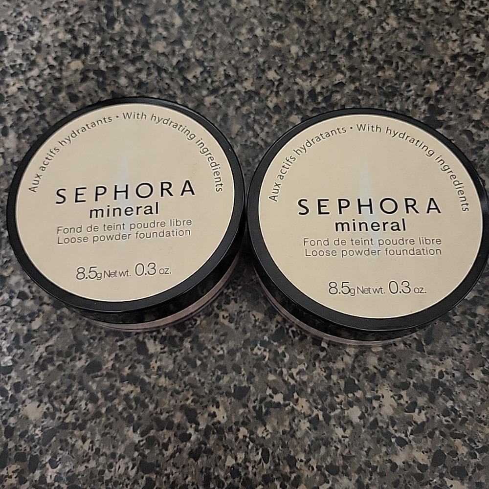 TWO NEW Sephora Mineral Loose Powder Foundation Light 15 NUDE 0.3oz SEALED